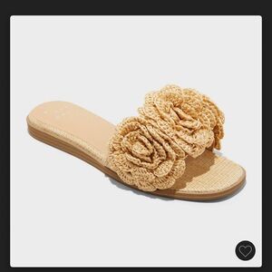 a new day Beige Floral Slide Sandals
